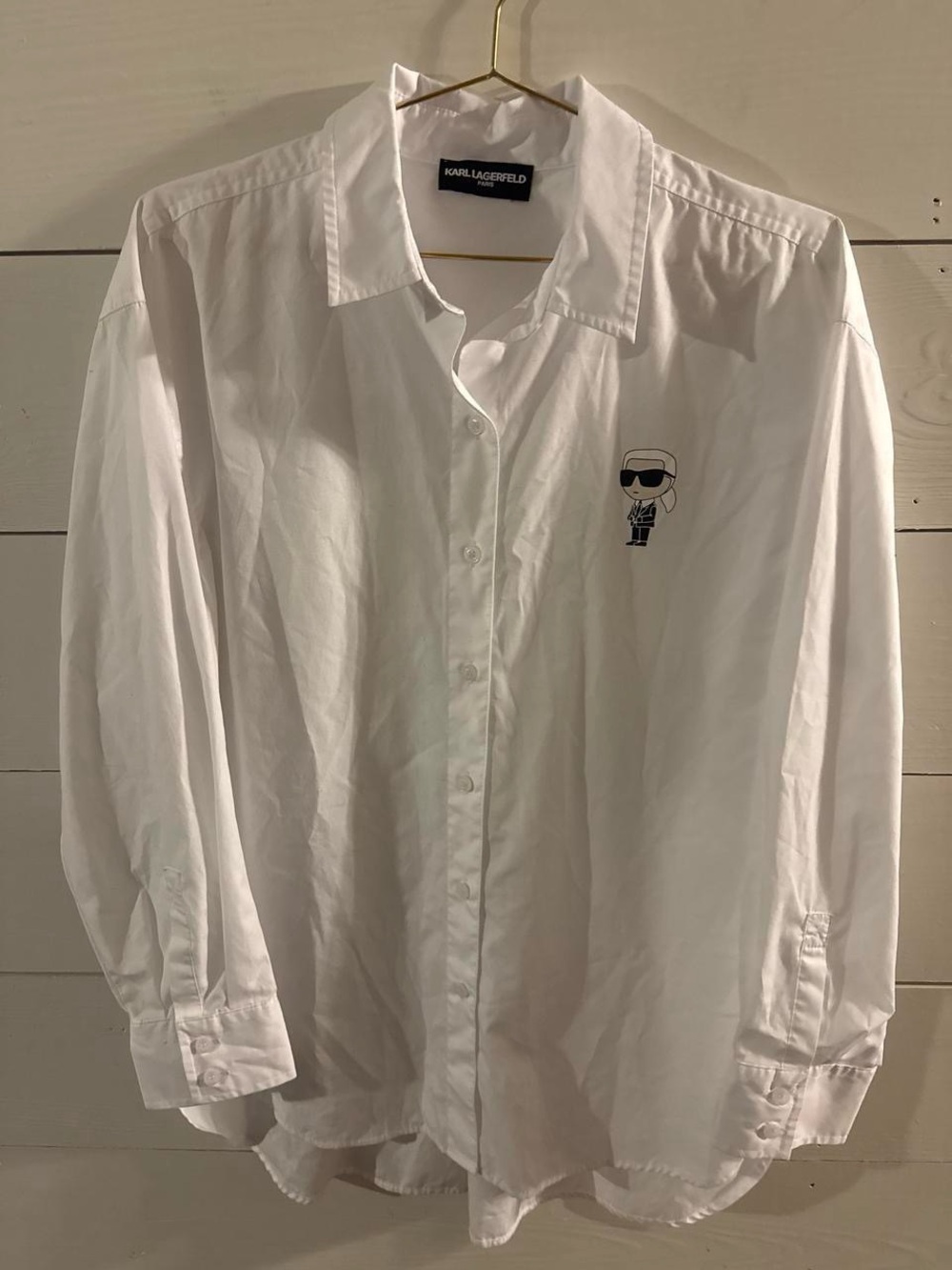Karl Lagerfeld White Long-Sleeve Button Shirt